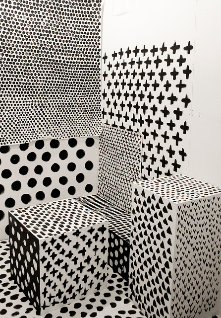 Black and white installation