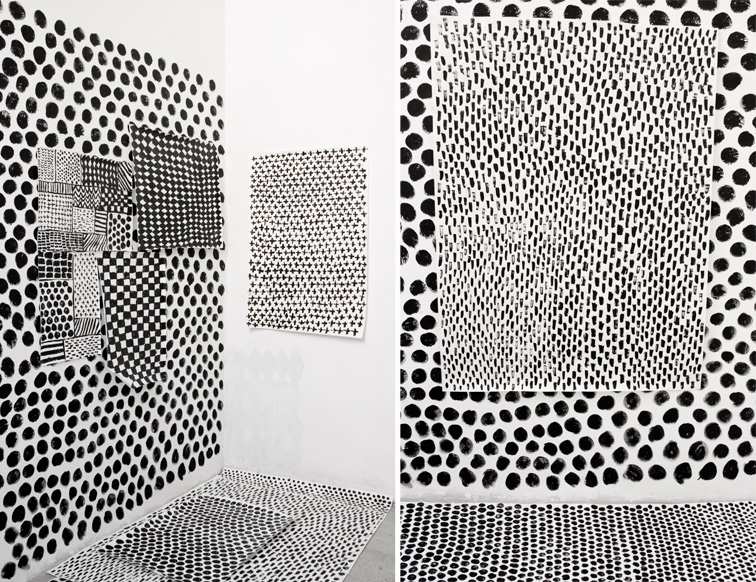 Black and white installation